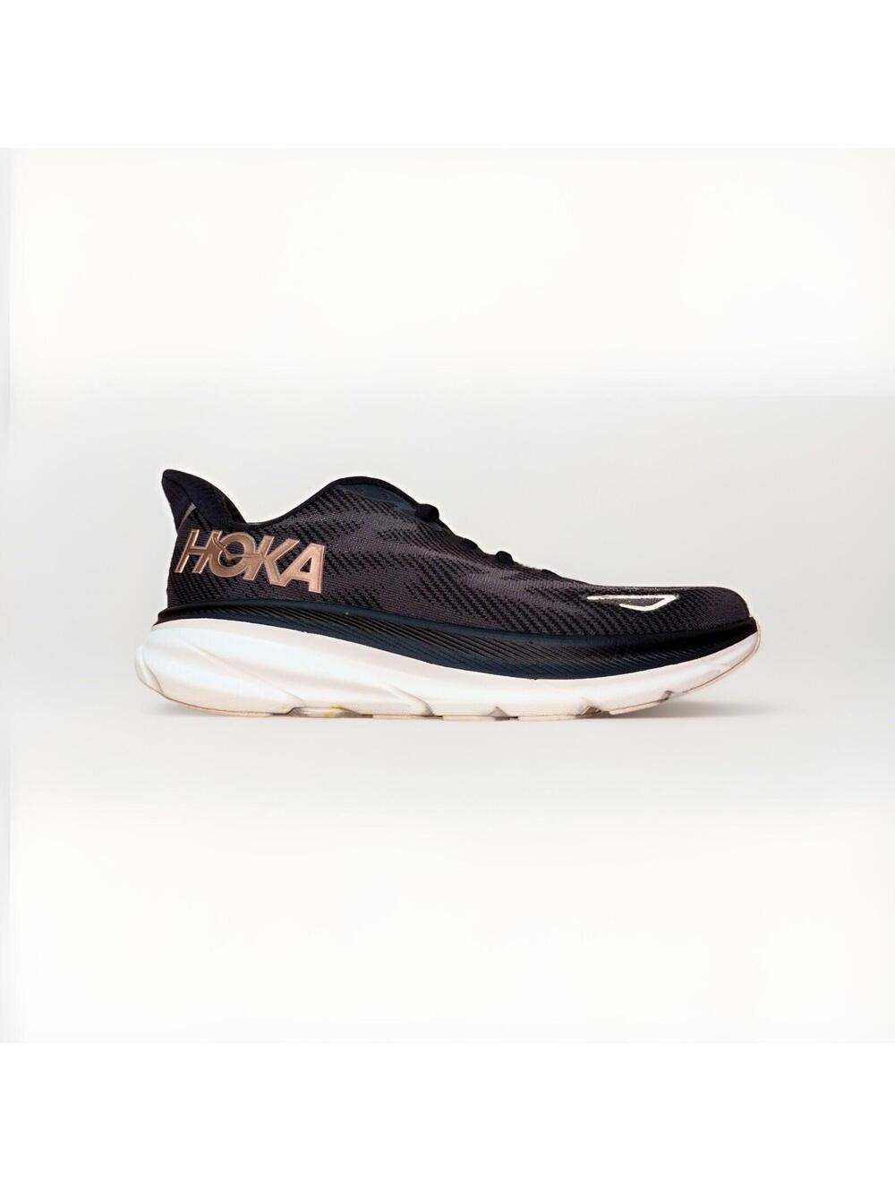 Hoka Clifton 9 Women’s Size 7.5 B Black White Running Walking Shoes